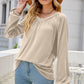 V-Neck Raglan Sleeve Ruched Detail Top