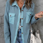 Waffle-Knit Shacket with Pockets