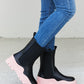 Weeboo Two-Tone Faux Leather Booties in Pink