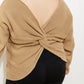 CY Fashion Just a Little Twist Full Size Open Back Sweater