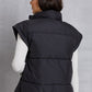 Zip Up Turtleneck Pocketed Vest Coat