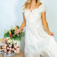 White Birch Flower Market Full Size Lace Trim Midi Dress