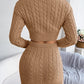 Cable-Knit Cropped Sweater and Knit Skirt Set