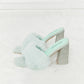Cape Robbin Fur Strap Rhinestone Block Heels