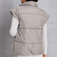 Zip Up Turtleneck Pocketed Vest Coat