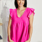 Cotton Bleu At The Summit Full Size Airflow Babydoll Top