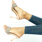 DELICACY Showstopper Braided Rhinestone Heel Slide in Nude