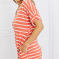 Zenana Full Size Striped V-Neck Pocket Dress