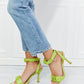 Cape Robbin Faux Leather Scrunchy Strap Heels in Green