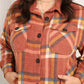 Zenana Pumpkin Spice Full Size Plaid Shacket in Rust