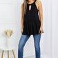 CY Fashion Full Size Cutout Grecian Neck Sleeveless Top
