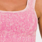 Zenana Ribbed Square Neck Wide Strap Tank