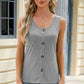 Decorative Button Round Neck Tank