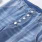 Button Fly Center Seam High Rise Jeans