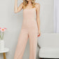White Birch Full Size Halter Neck Jumpsuit with Pockets