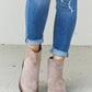 Weeboo Elastic Panel Faux Leather Booties