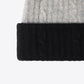 Contrast Cable-Knit Cuffed Beanie