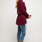 Davi & Dani Full Size Button Down Tied Slit Jacket