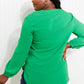 Doe & Rae Making Memories Full Size Pleated Balloon Sleeve Blouse