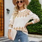 Cozy Vision Printed Raglan Sleeve Ribbed Trim Sweater