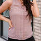 Swiss Dot Lace Detail Plunge Tank