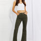 Zenana Clementine Full Size High-Rise Bootcut Jeans in Dark Olive