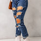 Distressed Straight-Leg Jeans with Pockets