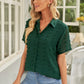 Swiss Dot Collar Short Sleeve Shirt