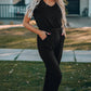 Belted V-Neck Jogger Jumpsuit