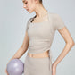 Side Drawstring Cropped Sports Top
