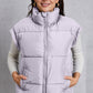 Zip Up Turtleneck Pocketed Vest Coat