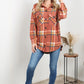 Zenana Pumpkin Spice Full Size Plaid Shacket in Rust