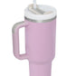 Stainless Steel Tumbler with Upgraded Handle and Straw