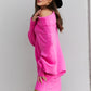 Davi & Dani Full Size Cowl Neck Dolman Sleeve Tunic Sweater