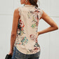 V Neck Lace Trim Leopard Tank Top