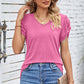 V-Neck Twisted Short Sleeve T-Shirt