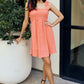 White Birch Full Size Ruffle Strap Smocked Eyelet Mini Dress