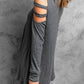Cutout Waffle Knit Tunic Top