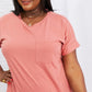 Zenana Full Size Slit Tee and Biker Shorts Set in Rose