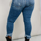 Zenana Slit Frayed Hem Distressed Jeans