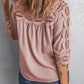 Crochet Trim Cutout Babydoll Blouse