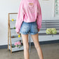 Veveret Fringe Distressed Button Up Denim Jacket