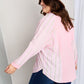 Davi & Dani Full Size Striped Color Block Curved Hem Shirt