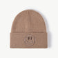 Smiley Face Rib-Knit Beanie
