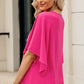 V-Neck Cloak Sleeve Blouse