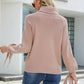 Tie-Cuff Raglan Sleeve Turtleneck Sweater