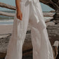 Smocked Tied Wide Leg Pants