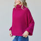 Zenana First Snow Ribbed Turtleneck Sweater
