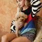 Davi & Dani Striped Popcorn Knit Pullover Sweater