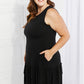 Zenana Head Over Heels Full Size Sleeveless Ruffle Hem Dress